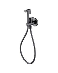 Torneira monocomando encastrada para bidé com manípulo e flexível gun metal