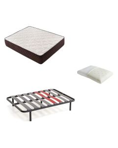 Pack colchão e almofada viscoelástica e base de cama descansin | 150 x 200