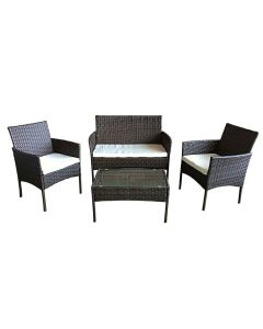 Sofá + mesa + 2 cadeiras de rattan pe. Móveis de jardim e terraço sfs, ratt