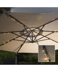 HI Tira de luces LED solares para sombrilla 130 cm