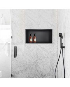 Nicho de armazenamento embutido 30x60x10 cm preto matte - black