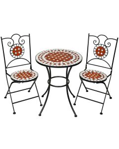 Conjunto de mesa ø 60 cm + 2 cadeiras em mosaico