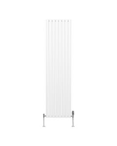 Radiador de coluna oval 1800 x 480mm e válvulas cromadas trv | branco