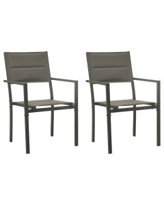 vidaXL sillas de jardín 2 unidades acero y textilene gris y antracita