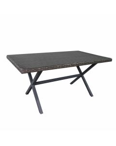 Mesa de jardim com cristal de chillvert varenna 160x90x73 cm de aço e