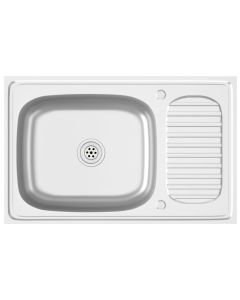 vidaXL fregadero escurridor plateado 800x500x155 mm acero inoxidable