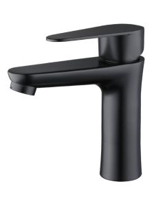 Grifo lavabo negro caño bajo essentials coal grifers