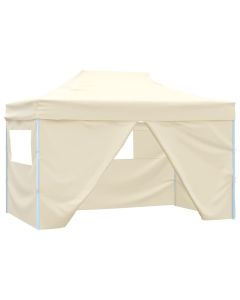 vidaXL carpa pleglable pop-up con 4 paredes 3x4,5 m blanco crema