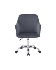 Silla de oficina ajustable de terciopelo "ophélie" - gris