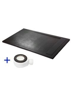 Base de duche de resina 160x90 premium ambiente preto ral 9005 90x160