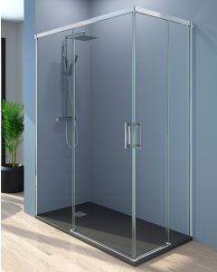 Porta de duche retangular | cromo brillo 110cm x 80cm