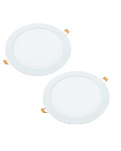 2x LED downlight 18w redondo, plano embutido branco, luz branca 3000k