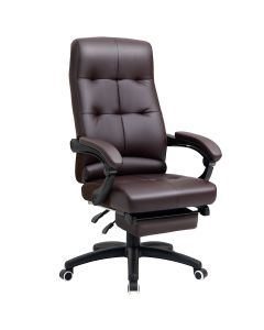 Cadeira de escritório pu, espuma, náilon marrom 65x65x118-125 cm