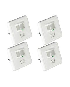 Pack 4 interruptores com sensor de movimento e sensor crepuscular