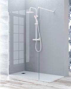 Paineis de duche fixo painel de duche | transparente 120cm branco mate