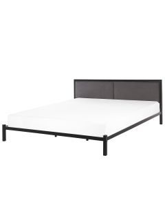 Cama de casal em metal preto 180 x 200 cm clamart