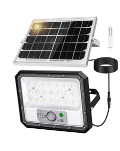 Aigostar luz solar exterior com sensor de movimento,80w,800lm,4000mah,ip65