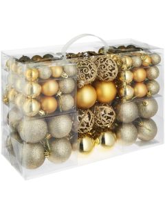 Conjunto de 100 bolas de natal douradas