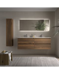 Móvel bequia 160cm + pia mineralsolid vilna nogueira|160x45x56