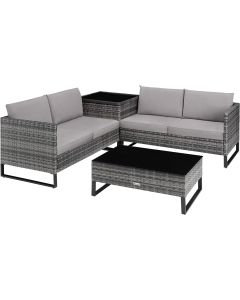 Conjunto de rattan ostuni, cinzento