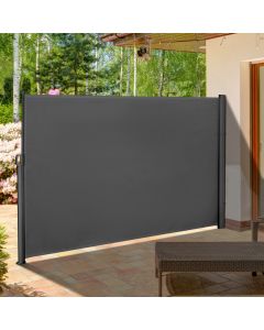Toldo lateral retrátil poliéster e metal color gris 300x180cm Outsunny