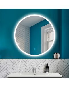 Espelho de casa de banho redondo led 60cm + interrutor tátil