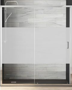 Porta de duche frontal 1 porta 1 fixa | cromo 160cm (adap. 158-162cm)
