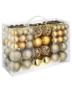 Conjunto de 100 bolas de natal douradas