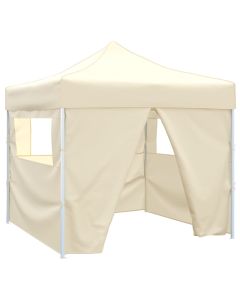 Tienda de fiesta plegable 3x3 m con 4 paredes crema