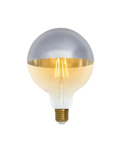 Lâmpada globo led g120 cúpula prateada e27 8w equi.60w 806lm 2100k