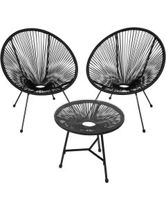 Conjunto de 2 cadeiras santana com mesa, preto