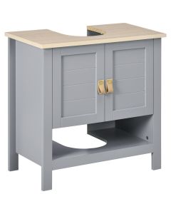 Móvel para lavatório pousar mdf color gris 60cmx30cmx60cm kleankin