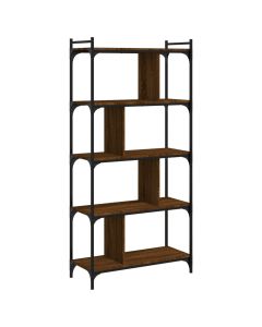 vidaXL librería 5 estantes madera ingeniería marrón roble 76x32x158 cm
