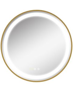 Espelho casa de banho liga de alumínio e vidro ouro ø60x4cm