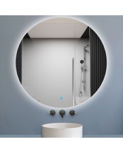 Espelho de casa de banho  LED 70×70cm, anti-embaciamento, função de memória