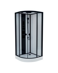 Ondée - cabina de duche hidromassagem nogea - preto mate - 1/4 círculo 90cm