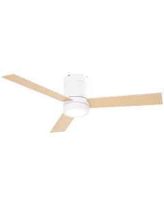 Ventoinha de teto metal, mdf e vidro color blanco ø112x25cm Homcom