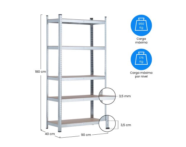 Prateleiras modulares galvanizadas