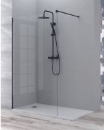 Ecrã de duche fixo painel de duche | transparente 80cm preto