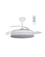 Ventoinha de teto retrátil com luz LED 45w surpino blanco 3cct ø106cm