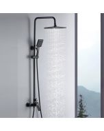 Coluna de duche mecânica auralum - preto - altura regulável 90-120 cm - 2 m