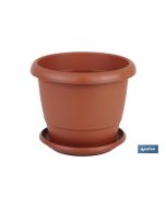 Vaso modelo gardênia marrom 30x25+ prato 24 cm