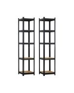 Pack 2 estantes modulares com 5 prateleiras reguláveis 180x40x40 175kg o91