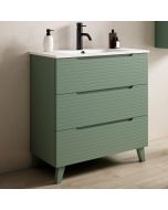 Kibath móvel de banheiro+pia boreal 80x45cm lake green 3 gav.. Com pernas