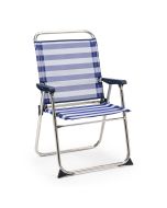 Cadeira de praia dobrável de solenny 81x62x86 cm azul e branco