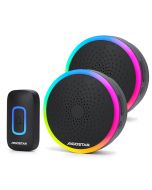 Aigostar campainha sem fio rgb, ip55, 0-120db, 60 melodias, 2r+1t, preto