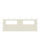 vidaXL pared lateral de cenador con ventanas color crema 6x2 m