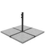 vidaXL base de peso de sombrilla de granito cuadrada gris 25 kg