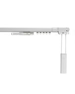 Riel para cortinas, riel de metal extensible blanco, 210 a 390cm