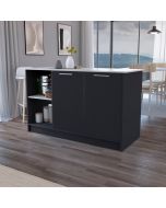 Ilha de cozinha juniper em melamina , preto/ibiza 90 x 150 x 64 cm
